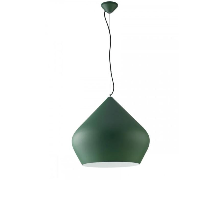 Sospensione metallo verde interno bianco 1XE27 non incl. D.52cm THOLOS Sospensione metallo verde interno bianco 1XE27 non incl. D.52cm THOLOS